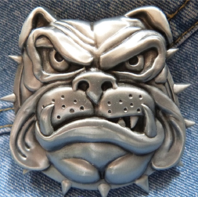bespoke belt buckle dog