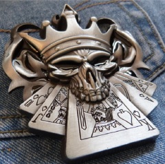 bespoke belt buckle skelton poker