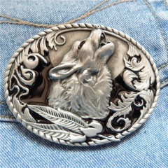 bespoke belt buckle wolf