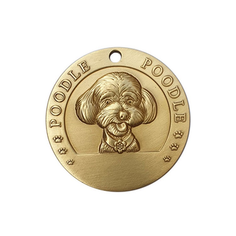 custom die casting dog tag poodle