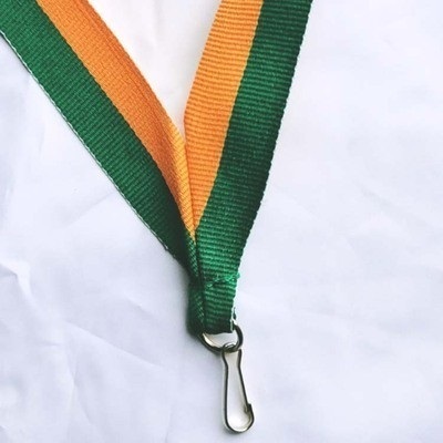 custom lanyard green lemon stripes