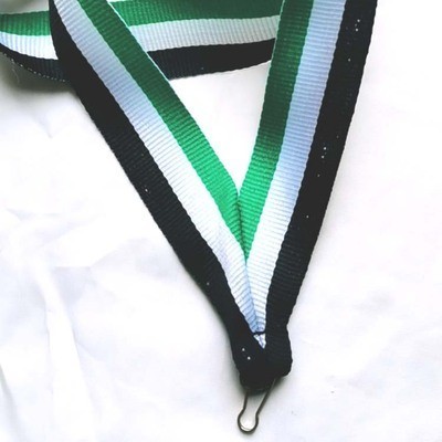 custom lanyard green white black stripes