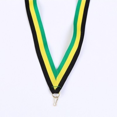 custom lanyard green yellow black stripes