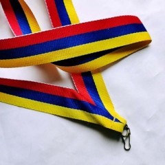 custom lanyard red blue lemon stripes
