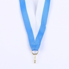 custom lanyard white blue stripes