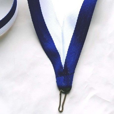 custom lanyard white blue stripes