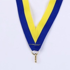 custom lanyard yellow navy stripes