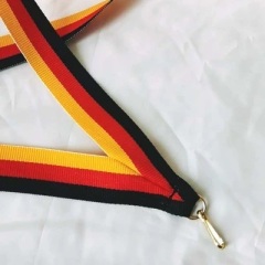custom lanyard yellow red black stripes