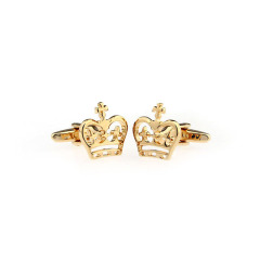 custom gold crown cufflinks