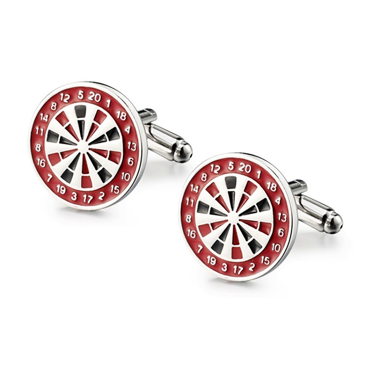 custom soft enamel cufflinks dart board