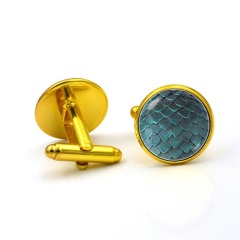 custom fashion feather pattern cufflinks