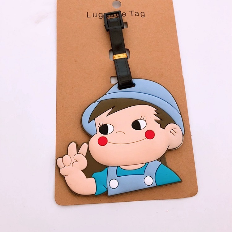 custom PVC silicone luggage tag boy