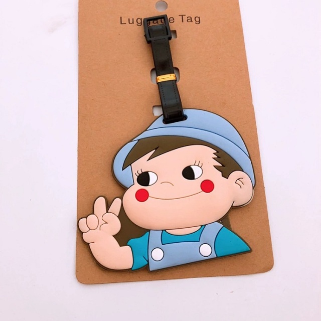 custom PVC silicone luggage tag boy
