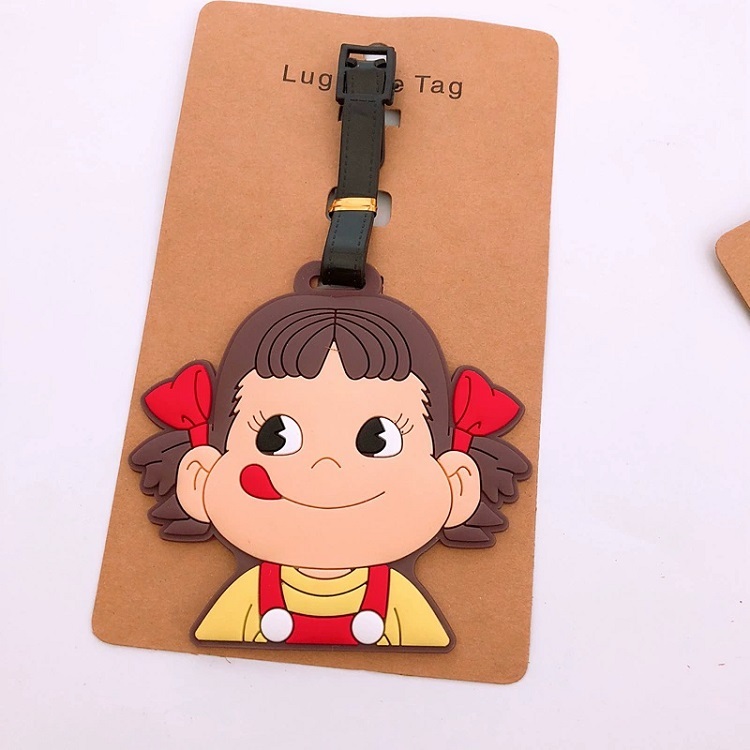 custom PVC silicone luggage tag girl