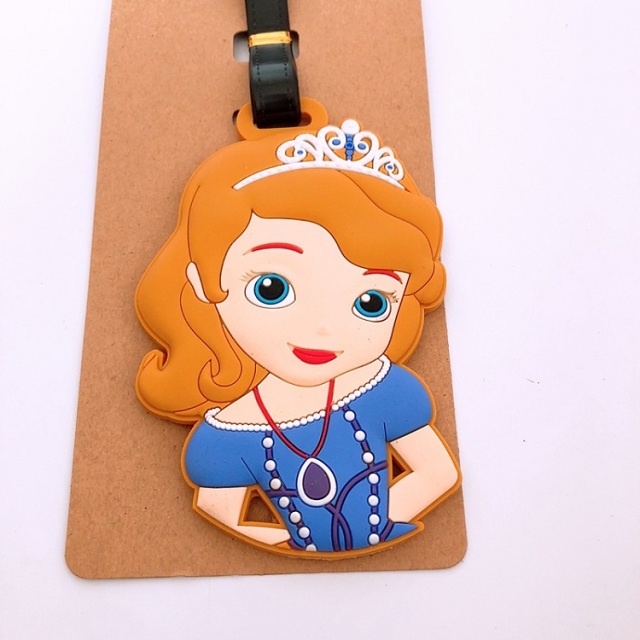 custom PVC silicone luggage tag princess