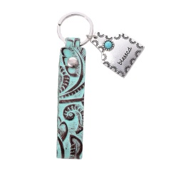 custom printed leather keychain