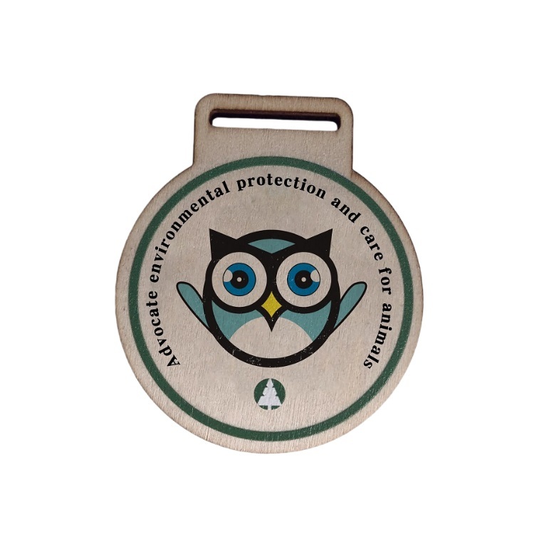 custom natural wood medals