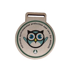 custom natural wood medals