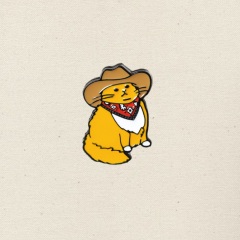 custom lapel pins cowboy cat