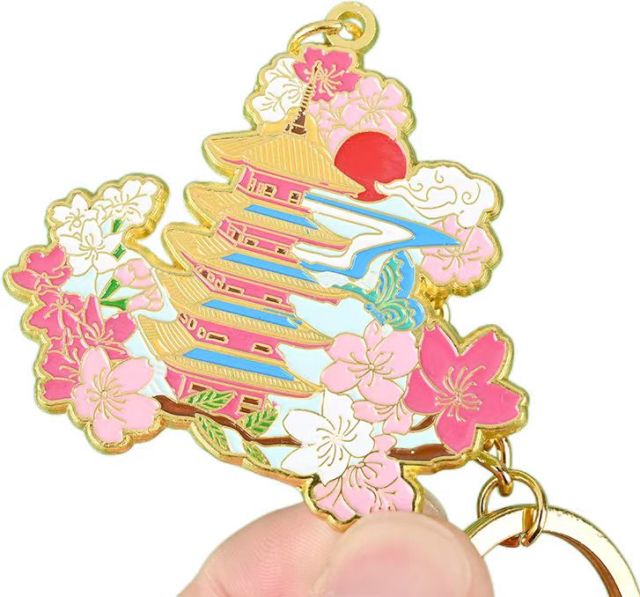 Custom Sakura Soft Enamel Keychain