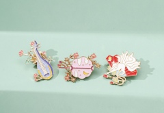 Custom Lotus Leaf Lapel Pins