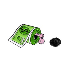 Custom dollar pin badges