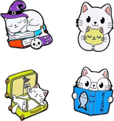 Custom enamel cat pin badges