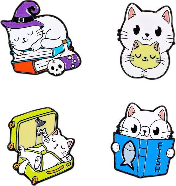 Custom enamel cat pin badges