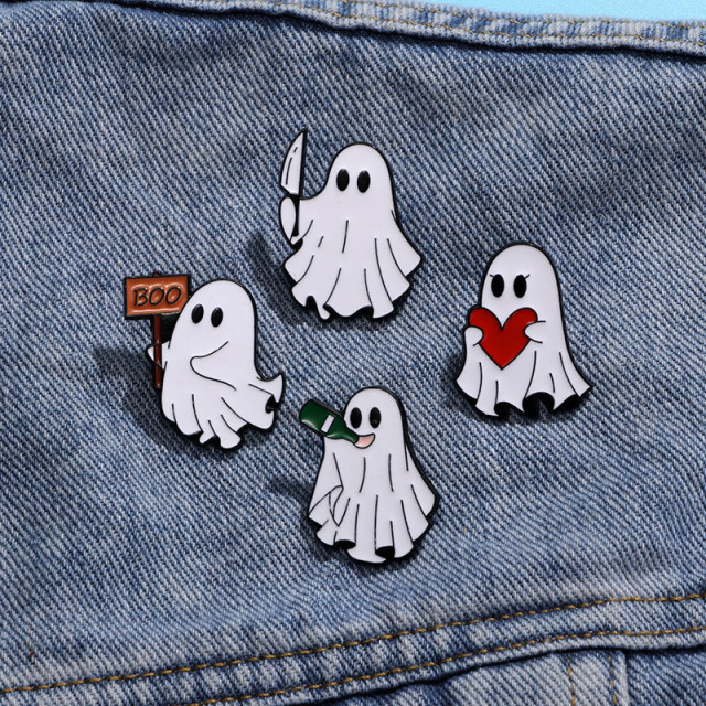 Custom Spooky Ghost Lapel Pins