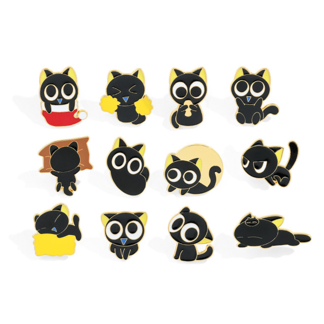 Custom Little Black Cat Pins