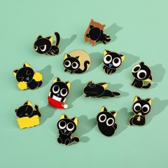 Custom Little Black Cat Pins