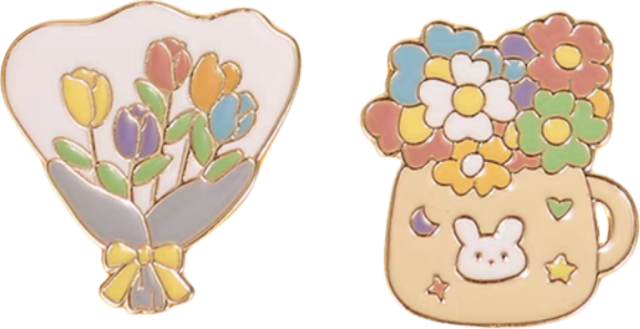 Custom Hard Enamel Pin Flower