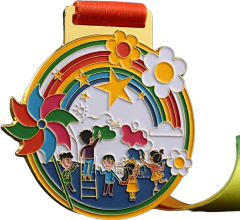 Custom Bright Gold Medal