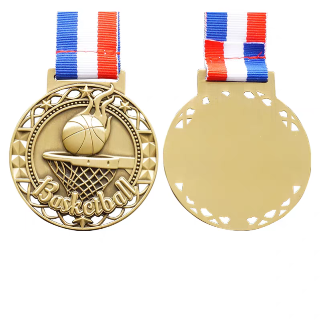 Custom colorless Basketball Medal