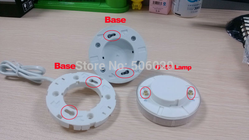 4PCS High Quality Gx53 Lamp Holder with 0.5M Long Cable Gx53 Lamp Base Socket
