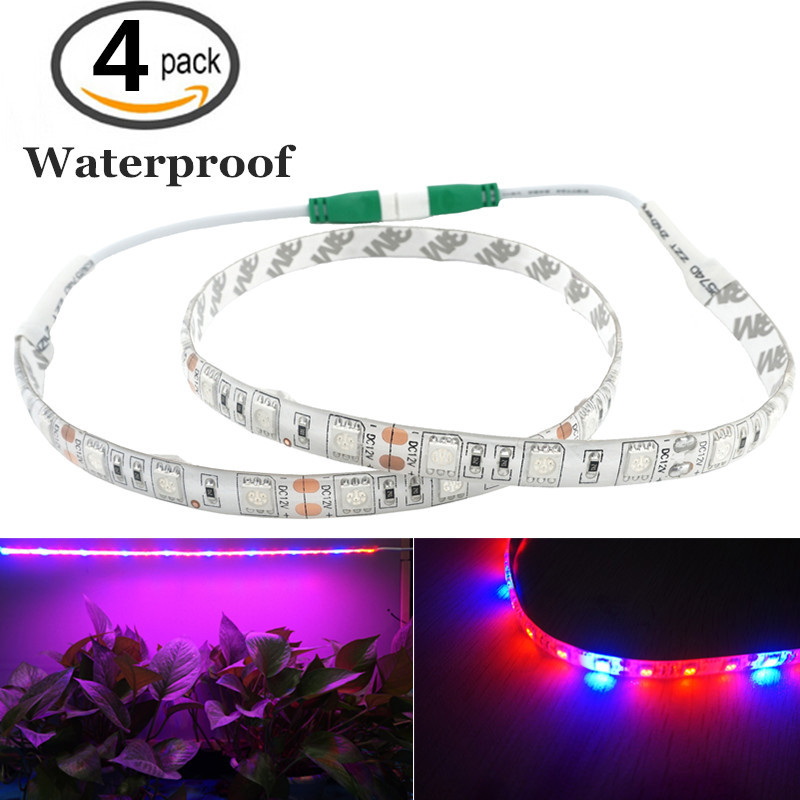 Waterproof LED Grow Strip Light 5050SMD Flexible LED Plant Growing Light Lamp for Aquarium Greenhouse Hydroponic Plant Growing