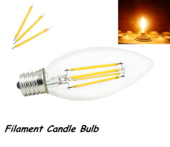 2W 4W 110V E17 LED Intermediate Base Light Filament Candle Bulb Chandelier Decorative Torpedo Shape Lamp-Pack of 5