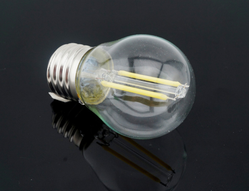 G45 E27 Screw Base LED Light Bulb 2W 4W Filament Bulb 360 Degree Beam Angle Energy Saving Glass Globe LED Lamp-Pack of 4