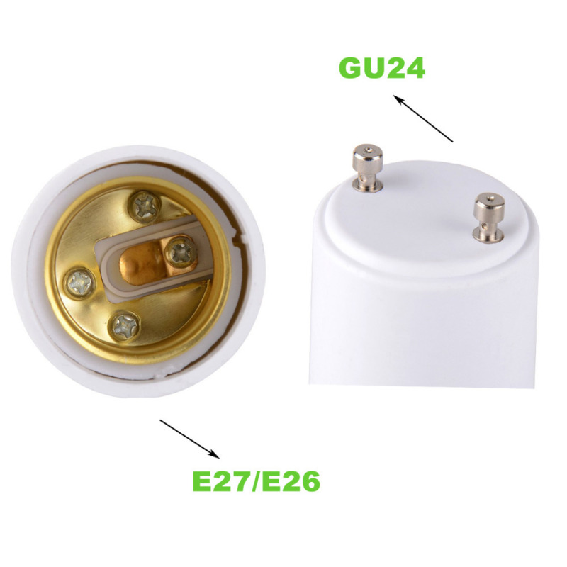 10PCS GU24 to E26 E27 LED Halogen Light Lamp Base Holder Socket Adapter Converter