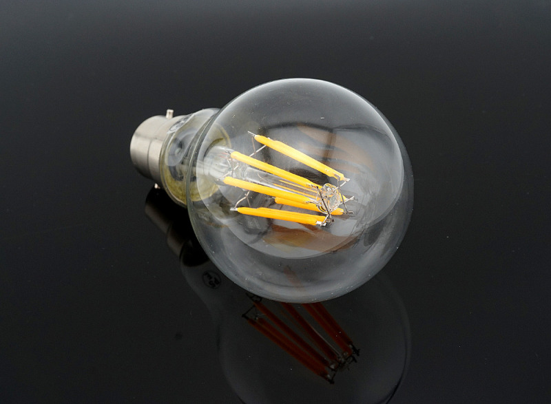 Dimmable B22 LED Filament Edison Retro Bulb 4W 8W 220V Bayonet Base LED B22 A60/A19 Clear Glass Cover Ceilling Fan Bulb-Pack of 5