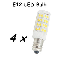 Candelabra Base E12 LED Corn Bulb 4.5 Watts 110V 220V Ceiling Fan, Chandelier, Indoor Decorative Lighting Pack of 4