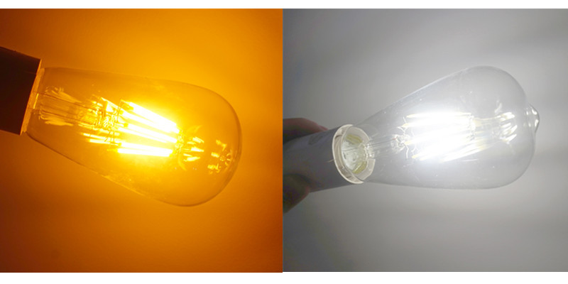 Dimmable LED ST64 4W 8W Vintage Edison Bulb Lamp E26 E27 LED Filament Light Bulb with Retro Incandescent Appearance Pack-4