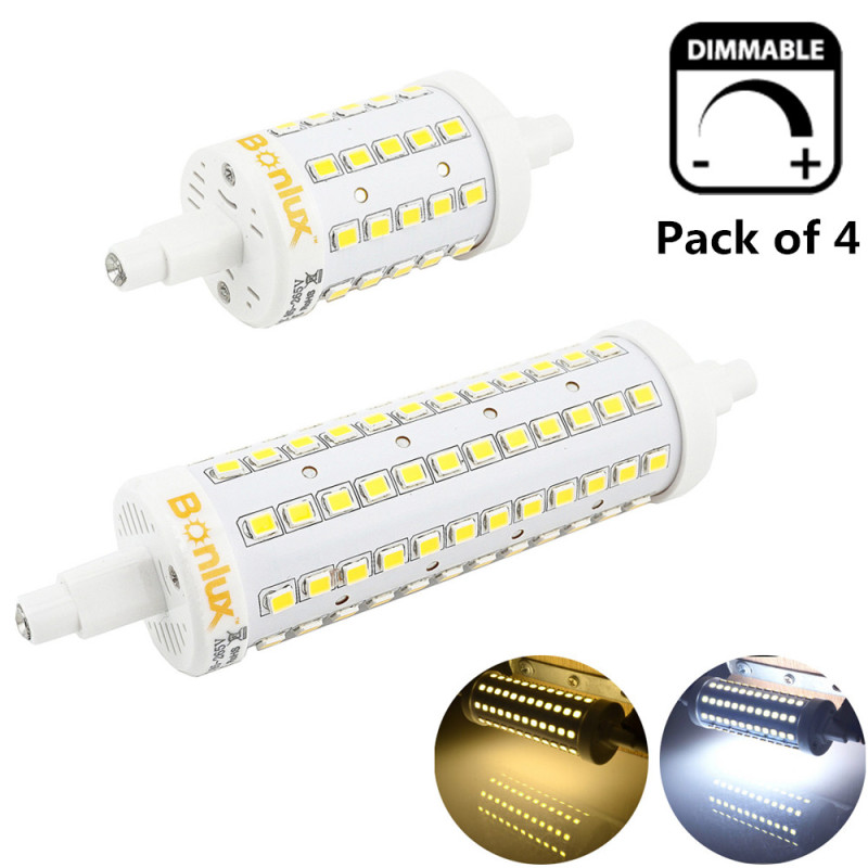 Dimmable J78 J118 LED Light Lamp 120V 220V  5W 10W LED R7S 78mm 118mm Bulb with Halogen Security Floodlight Replacement- Pack of 4