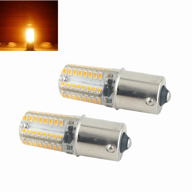 2-pack 3W 250lm DC10-20V BA15S LED Corn Light Bulbs 360 Degree Beam Angle Car Tail Turn Signal Light Bulb