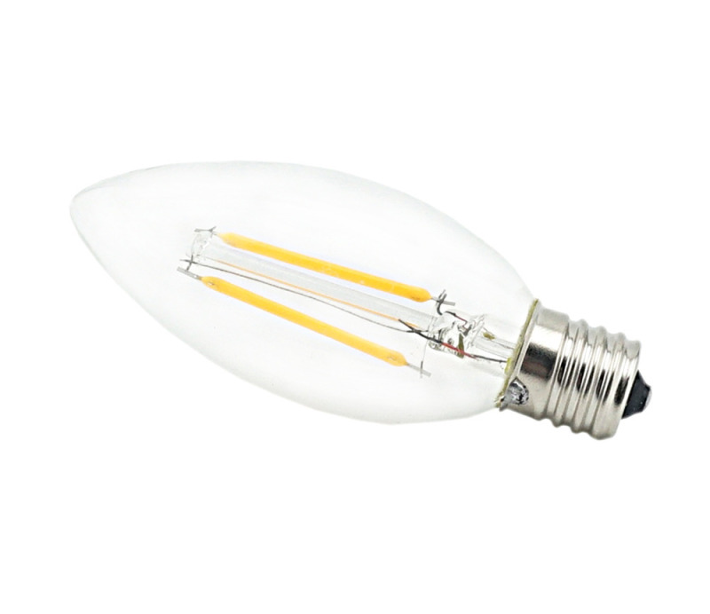 2W 4W 110V E17 LED Intermediate Base Light Filament Candle Bulb Chandelier Decorative Torpedo Shape Lamp-Pack of 5