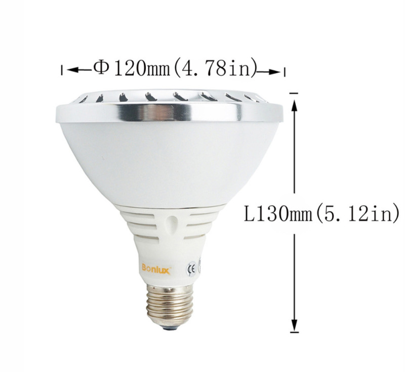 Aluminum PAR38 LED Spotlight Bulb 20W 1800lm CREE COB LEDs E26/27 Medium Screw Base Light with 150W Halogen Bulb Replacement