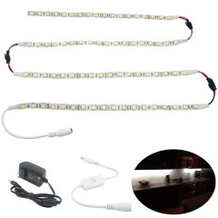 4 x 30CM Plug In LED Under Kitchen Cupboard Cabinet Strip Lights Kit 17W DC 12V Dimmable LED Flexible Strip Lighting for Showcase Wardrobe Lighting