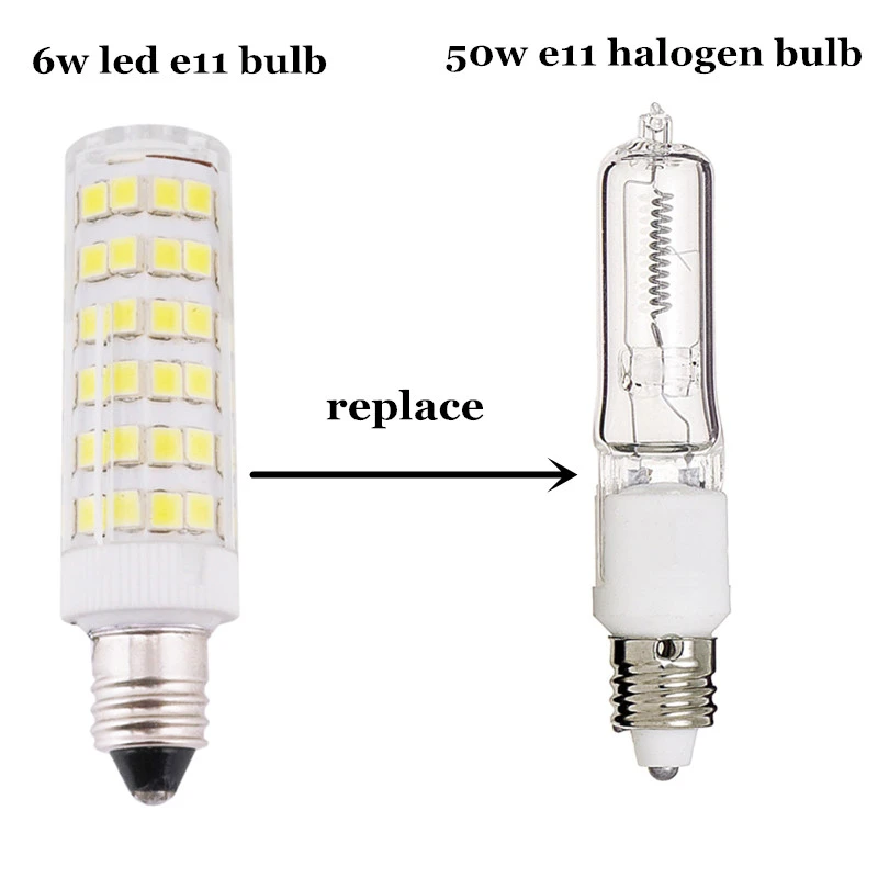 6W Dimmable Mini-Candelabra Edison Screw Base E11 LED Light, 50W Halogen  Replacement, Omni-directional LED E11 Corn Bulb- Pack of 4