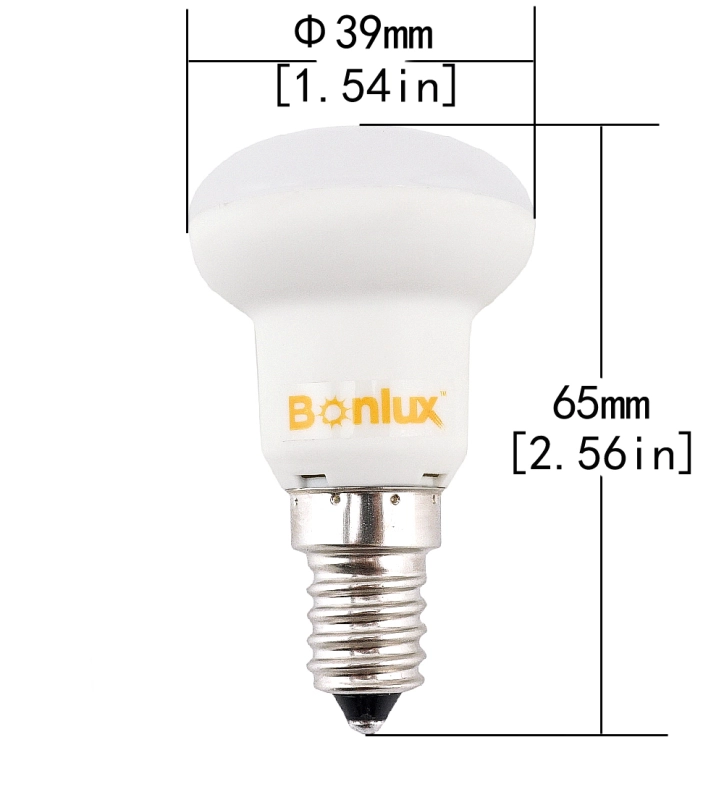 LED R39 Mini E14 Base R39 Mini Reflector Light Bulb LED 3W Mushroom Shaped R39 Ball Bulb Flood Light Bulb- Pack of 3