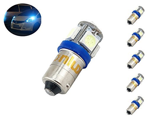 5pcs/lot LED BA9s Single Contact Miniature Bayonet Lamp 12V LED Car Lights Bulb for Clearance Light, License Plate Light (RGB, Yellow, Pink, Ice Blue)